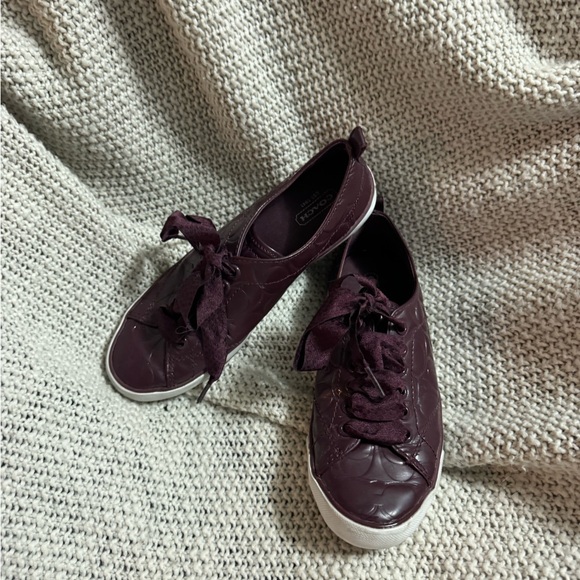Coach Patent Leather Sneakers, Size 6‎ - Picture 1 of 6